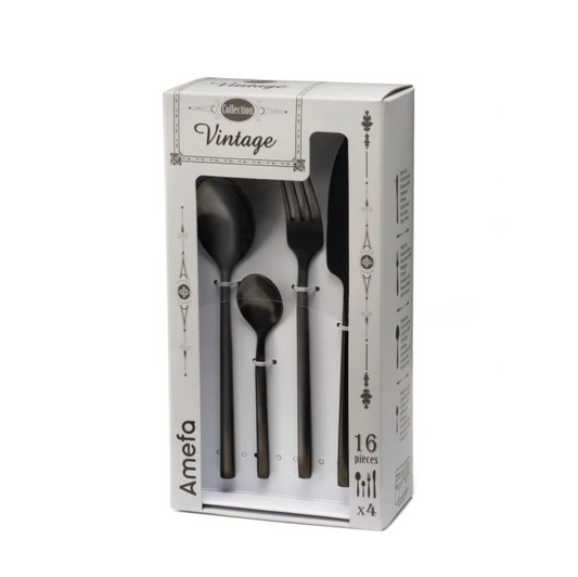 Coffret vintage 16 pièces noir